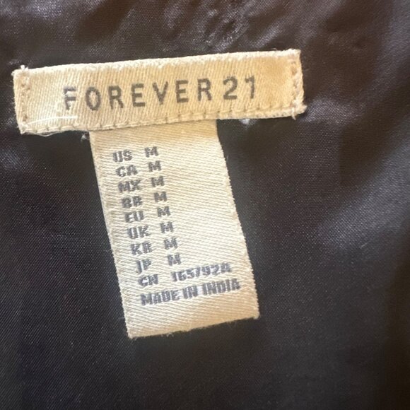 Forever 21 Black gold silver sequin vest hook closure M - Picture 5 of 6